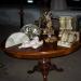Tavolo ovale - Mensole e angeli decorati . Artigianto e restauro